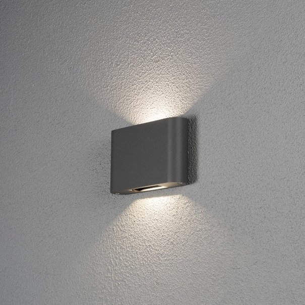 Konstsmide Moderne buiten wandlamp Chieri PowerLED 2x 6W antraciet