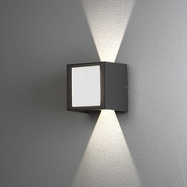 Konstsmide Moderne buiten wandlamp Cremona 14,5 cm antraciet