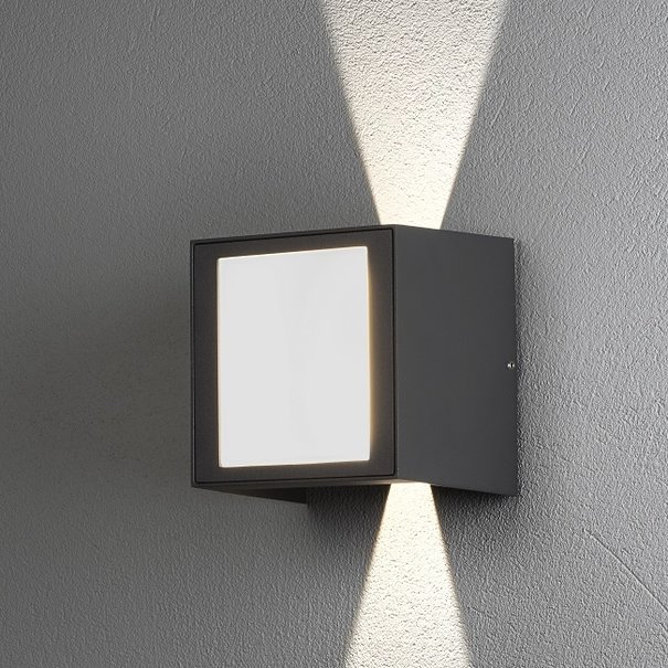 Konstsmide Moderne buiten wandlamp Cremona 14,5 cm antraciet