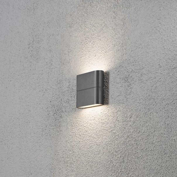Konstsmide Moderne buiten wandlamp Chieri PowerLED 2x 3W antraciet