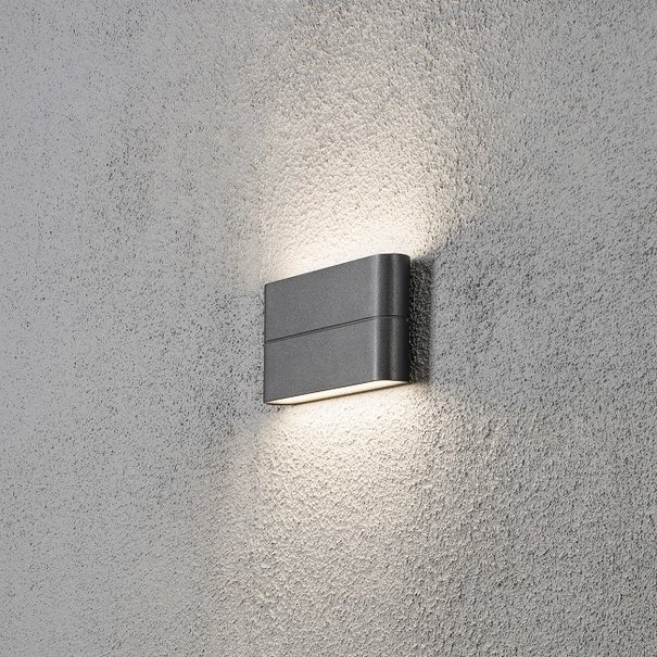 Konstsmide Moderne buiten wandlamp Chieri PowerLED 2x 66W antraciet