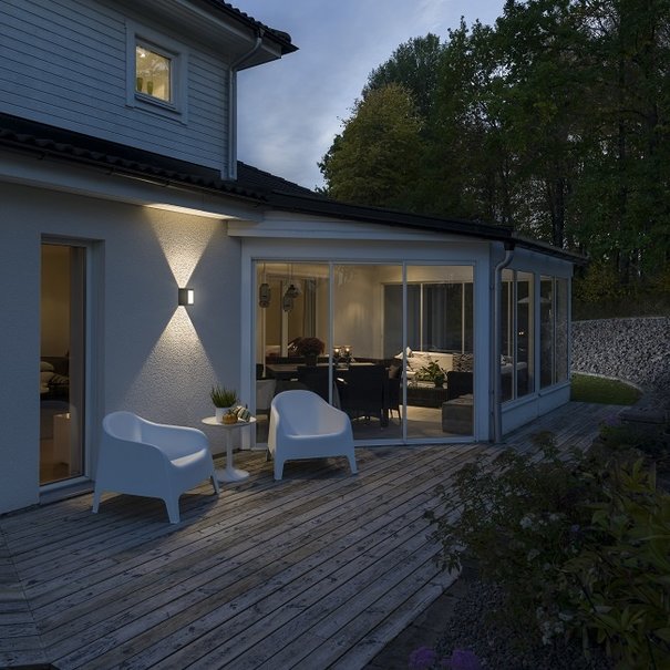 Konstsmide Moderne buiten wandlamp Cremona PowerLED 3x 3W antraciet