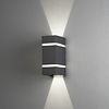 Konstsmide Moderne buiten wandlamp Cremona PowerLED 2x 3W antraciet