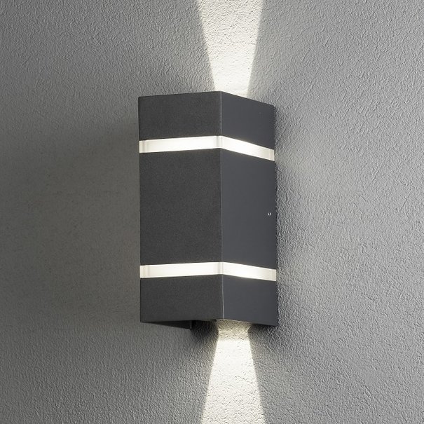 Konstsmide Moderne buiten wandlamp Cremona PowerLED 2x 3W antraciet