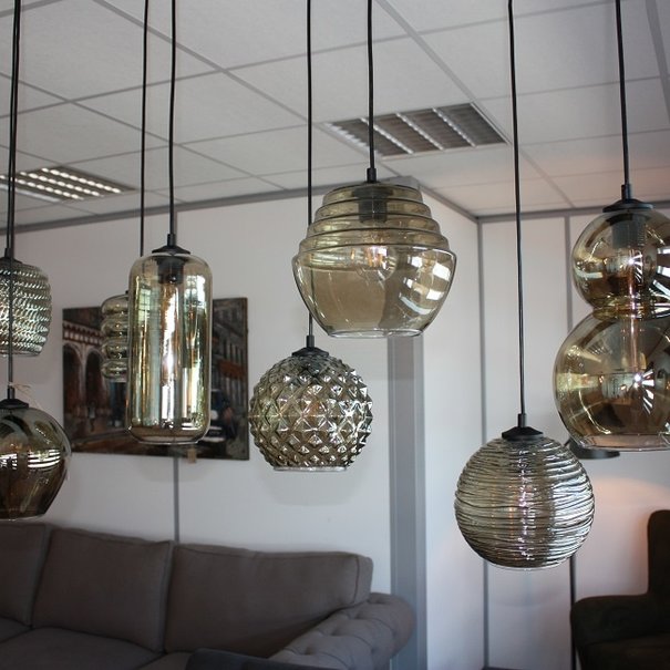 Moderne hanglamp Quinto 8-lichts zwart