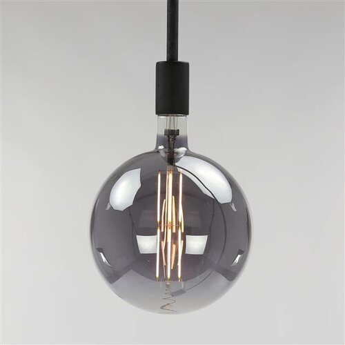 Lichtbron E27 LED 8W Ø20 cm Bol Filament titanium Dimbaar