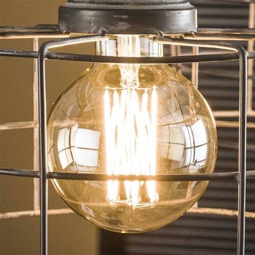 Lichtbron E27 LED 6W Ø9,5 cm Bol Filament Amber Dimbaar