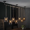 BelaLuz Landelijke hanglamp Lawu 7-lichts bruin