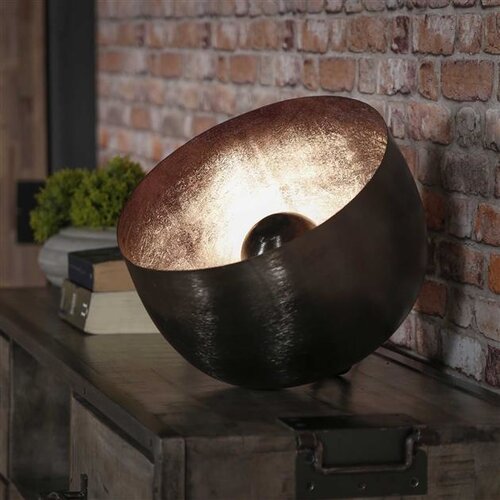Industriële tafellamp Zenzi Ø36 cm zwart nikkel