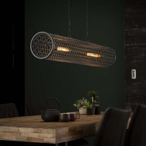 BelaLuz Industriële hanglamp Sydo 2-lichts grijs