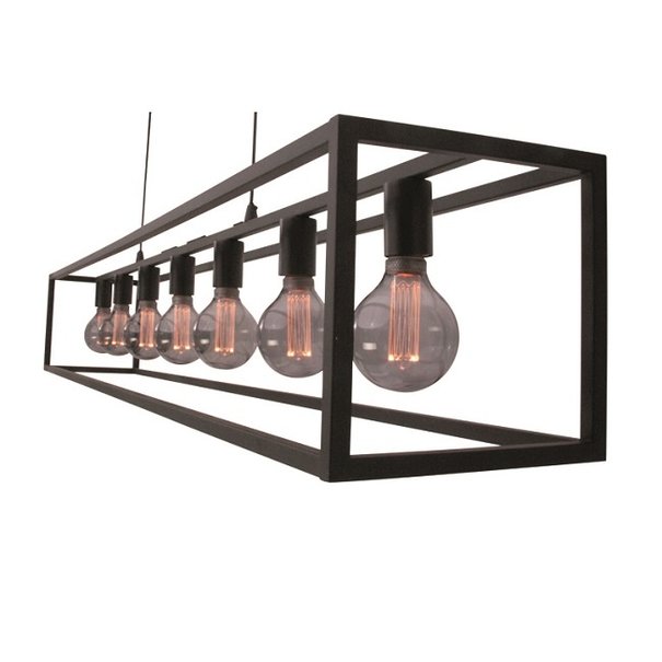 Freelight Moderne hanglamp Esteso 7-lichts zwart