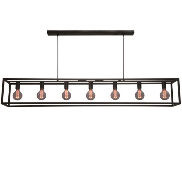 Freelight Moderne hanglamp Esteso 7-lichts zwart