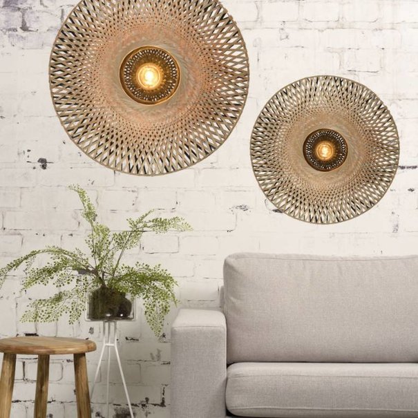 GOOD & MOJO Landelijke wandlamp Kalimantan Ø44cm bamboe naturel