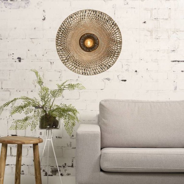GOOD & MOJO Landelijke wandlamp Kalimantan Ø44cm bamboe naturel