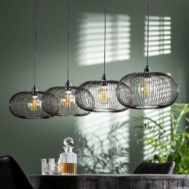 BelaLuz Moderne - Hanglamp - brons met koperen las - 4 lichts - Vince