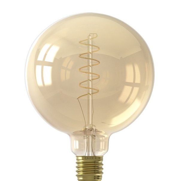 Calex Lichtbron Calex E27 LED 3,8W Ø12,5 cm bol Filament Amber Dimbaar