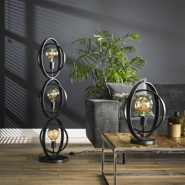 BelaLuz Moderne vloerlamp Ozon 3-lichts charcoal