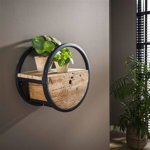 Landelijk wandschap Tampa rond Ø40 cm hardhout