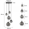 Steinhauer Moderne hanglamp Bollique 5-lichts smoke glas