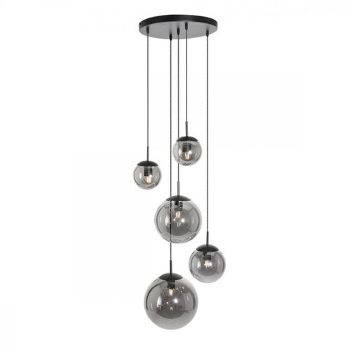 Moderne hanglamp Bollique 5-lichts smoke glas