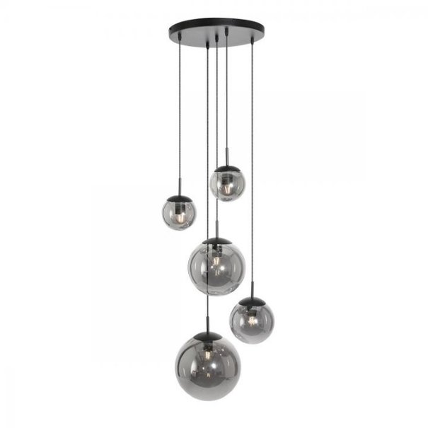 Steinhauer Moderne - Hanglamp - Smoke glas - 5-lichts - Bollique