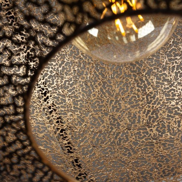 Freelight Oosterse plafondlamp Oronero Ø30 cm zwart goud