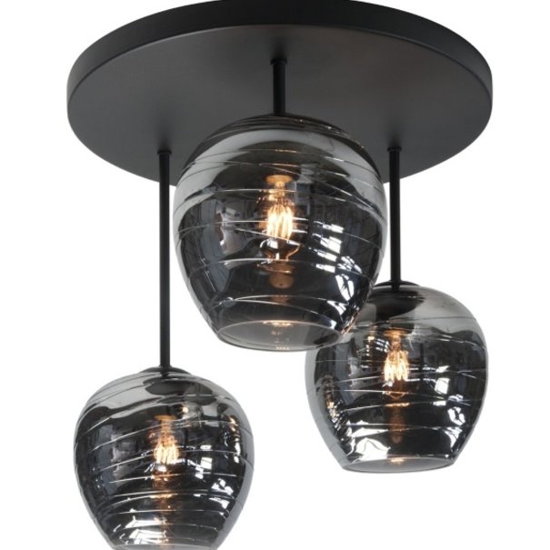 Highlight Moderne plafondlamp Fantasy 3-lichts zwart