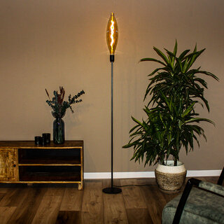 Vloerlamp Tube 130 cm Zwart