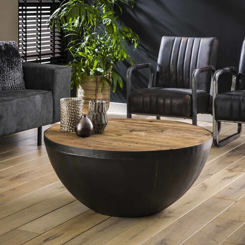 Landelijk Industriële Mars Ø90 cm salontafel hardhout
