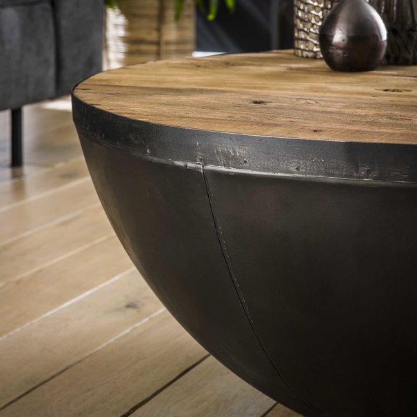 BelaLuz Landelijk Industriële Mars Ø90 cm salontafel hardhout