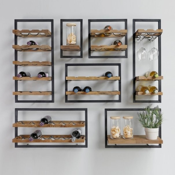 Shelfmate Winemate 35 x 35 x 25 cm teak type B 6 flessen