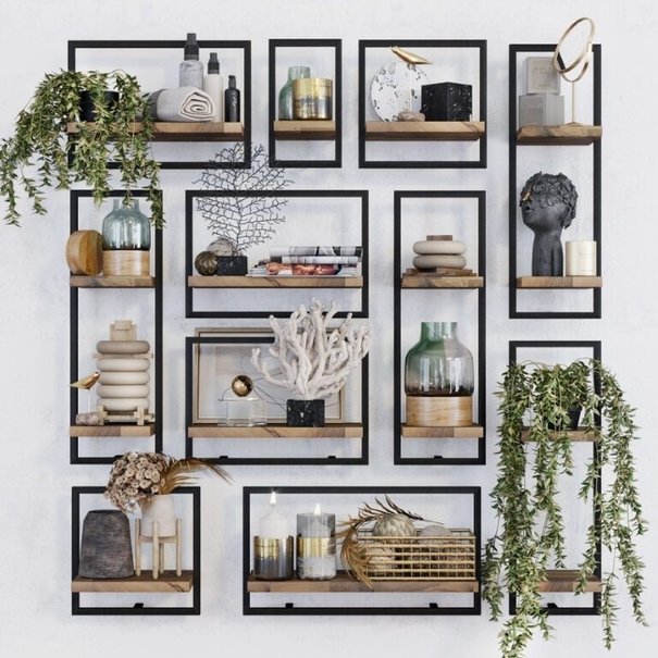 Shelfmate Winemate 35 x 35 x 25 cm teak type B 6 flessen
