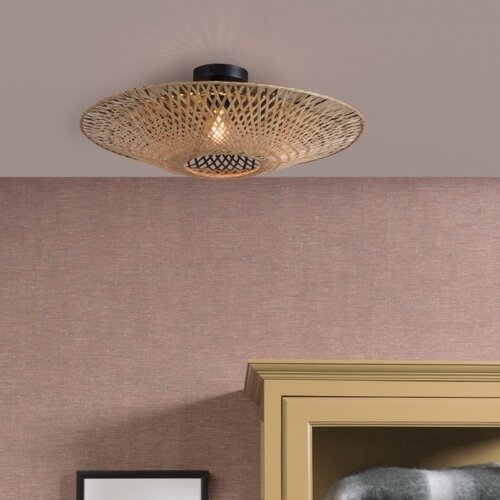 Landelijke plafondlamp Kalimantan Ø60 cm naturel bamboe