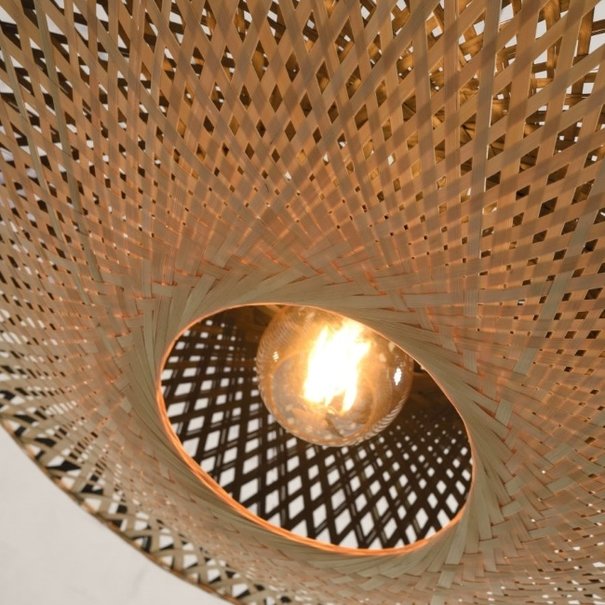 GOOD & MOJO Landelijke plafondlamp Kalimantan Ø60 cm naturel bamboe
