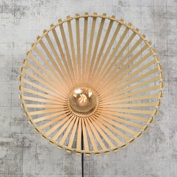 GOOD & MOJO Landelijke wandlamp Bromo Ø50 cm naturel bamboe