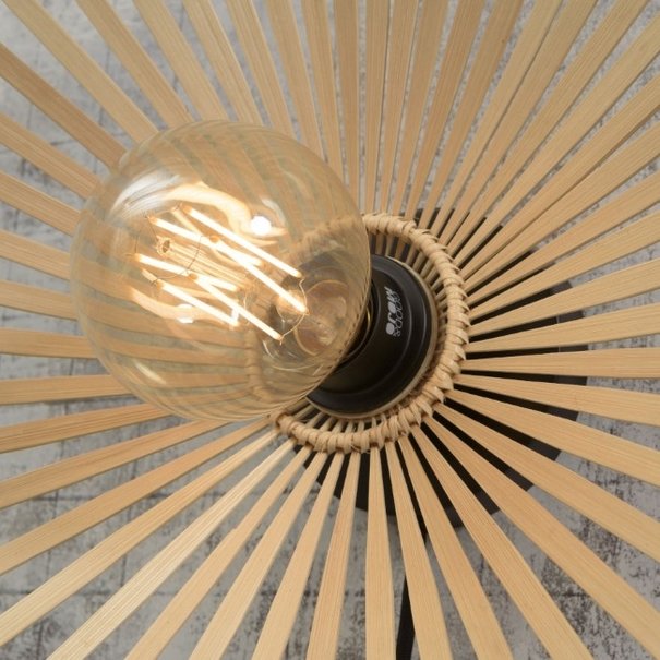 GOOD & MOJO Landelijke wandlamp Bromo Ø50 cm naturel bamboe