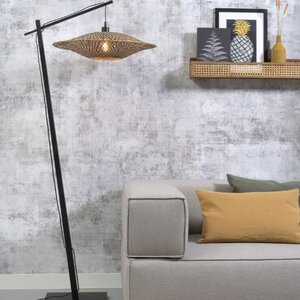 GOOD & MOJO Landelijke plafondlamp Bali Ø64 cm zwart naturel bamboe
