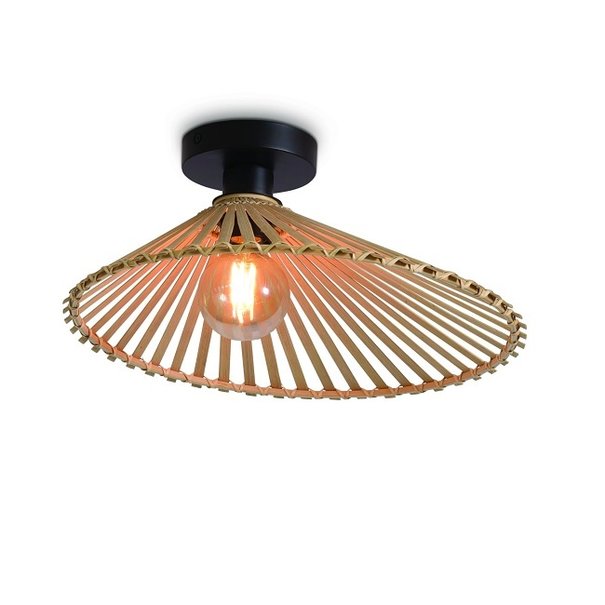 GOOD & MOJO Landelijke plafondlamp Bromo Ø40 cm naturel bamboe