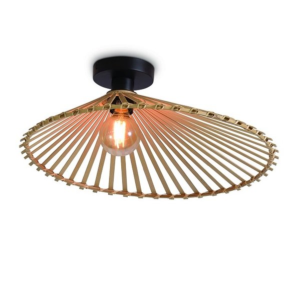 GOOD & MOJO Landelijke plafondlamp Bromo Ø50 cm naturel bamboe