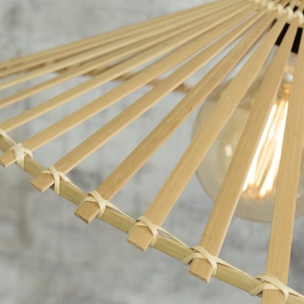 GOOD & MOJO Landelijke plafondlamp Bromo asymetrisch large naturel bamboe