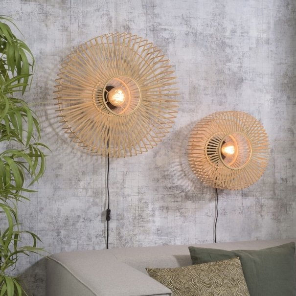 GOOD & MOJO Landelijke wandlamp Bromo small naturel bamboe
