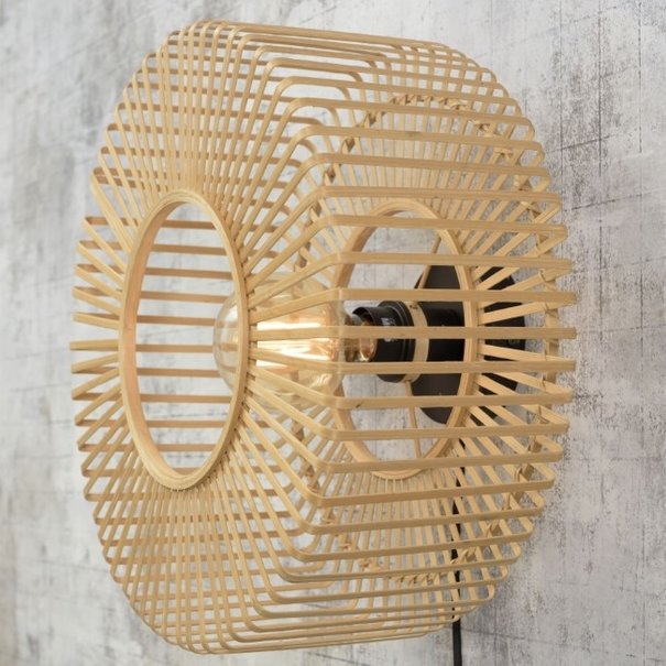 GOOD & MOJO Landelijke wandlamp Bromo small naturel bamboe