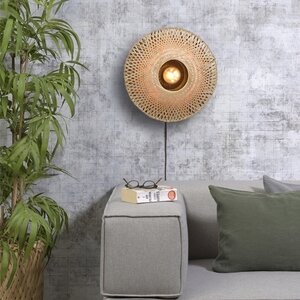 GOOD & MOJO Landelijke wandlamp Kalimantan Ø44cm bamboe naturel