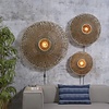 GOOD & MOJO Landelijke wandlamp Bali Ø60 cm zwart naturel bamboe
