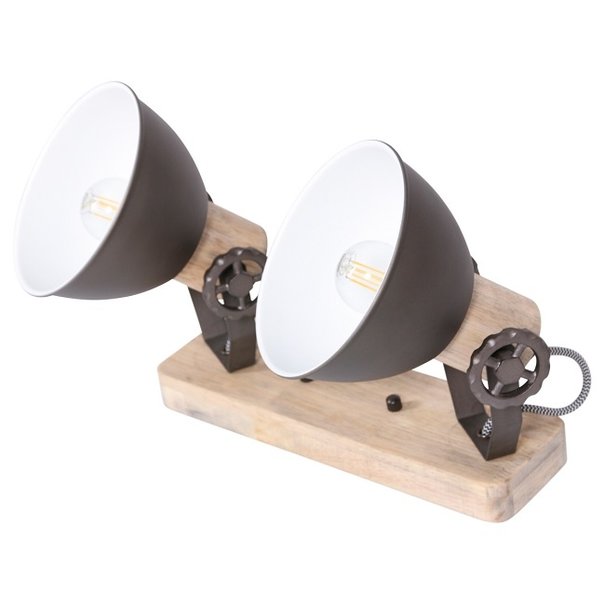 Mexlite Landelijke opbouwspots Gearwood 2-lichts antraciet