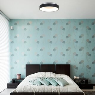 Plafondlamp Ringlede Ø 38cm wit/zwart