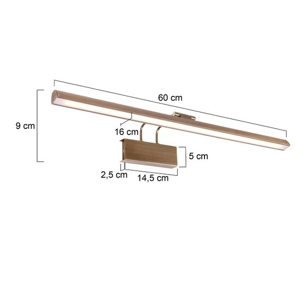 Steinhauer Klassieke wandlamp Litho 60 cm brons