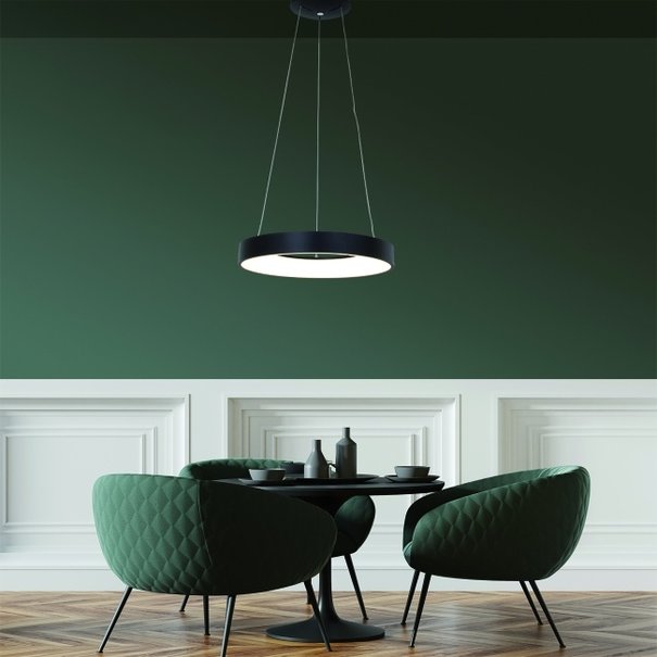 Steinhauer Moderne hanglamp Ringlede Ø48cm zwart