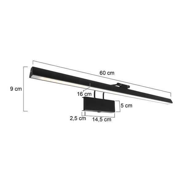 Steinhauer Moderne wandlamp Litho 60 cm zwart