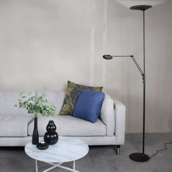 Steinhauer Moderne vloerlamp Zodiac Leeslamp zwart